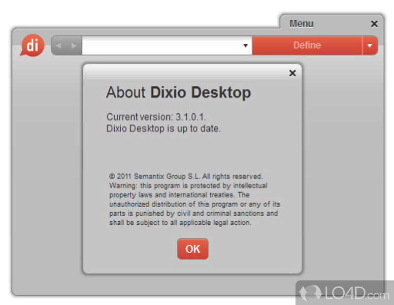Define and translate words in one click - Screenshot of Dixio Desktop