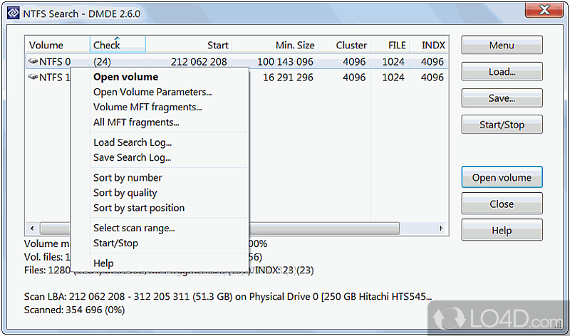Recover deleted files on hard disk - Screenshot of DMDE