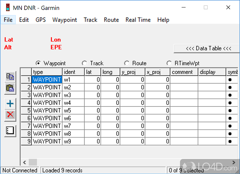 Transfer various bits of data between Garmin handheld GPS devices - Screenshot of DNRGarmin