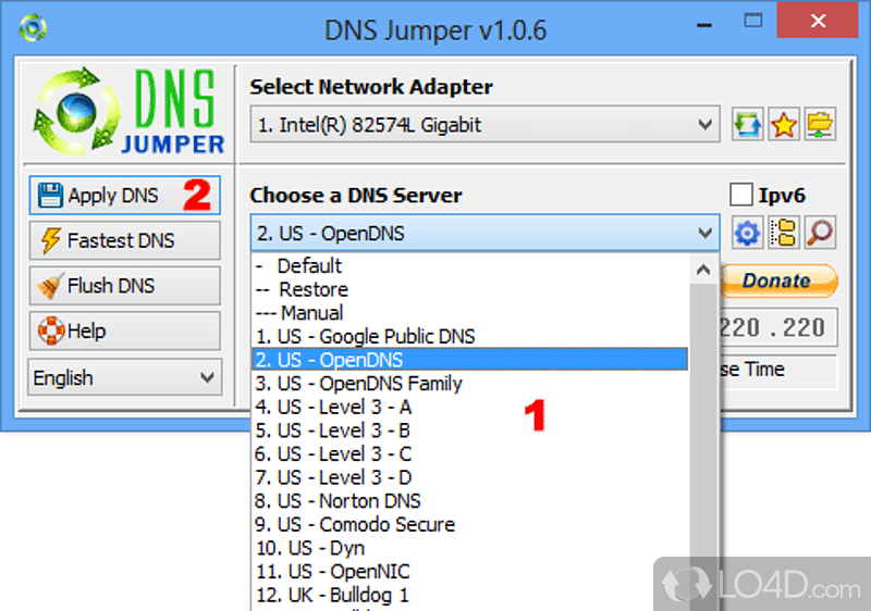 The advantages of being portable - Screenshot of DNS Jumper