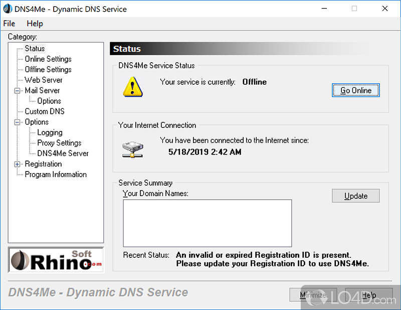 Affordable dynamic DNS service puts you in control of the Internet - Screenshot of DNS4Me