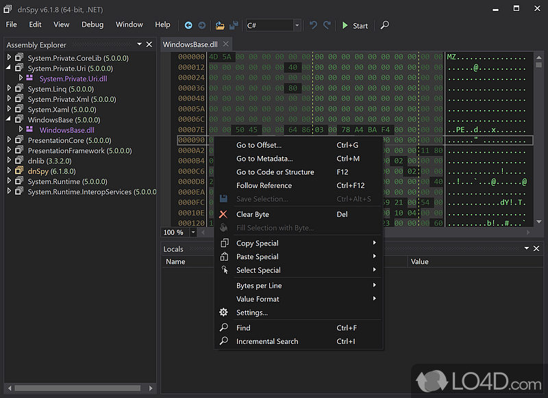 dnSpy: Debugger - Screenshot of dnSpy