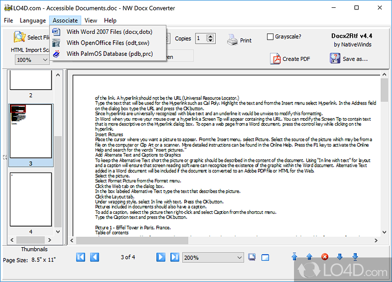 Docx2Rtf screenshot