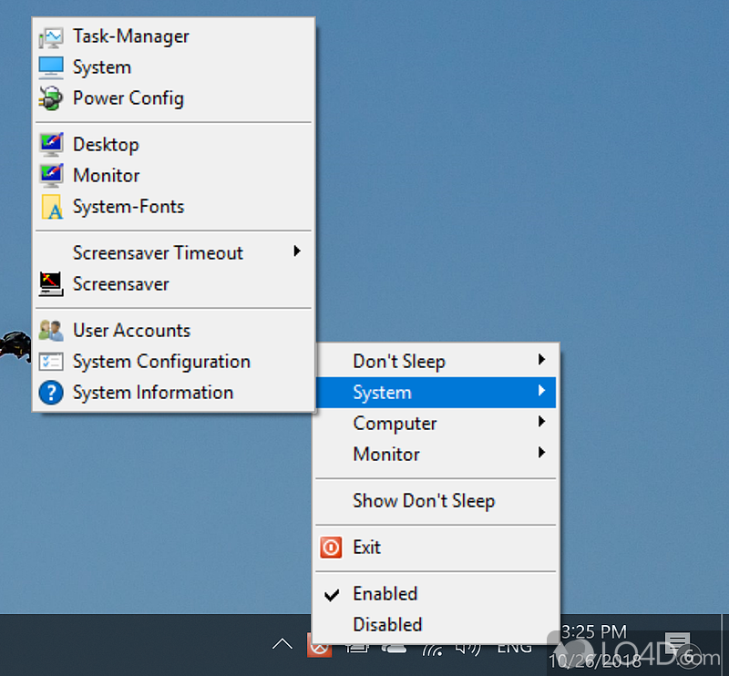 Prevent computer from shutting down or from entering standby or hibernate modes - Screenshot of Don't Sleep