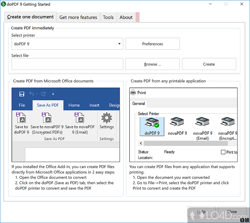 doPDF: How it works - Screenshot of doPDF