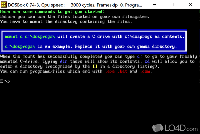 Encloses the SDL library - Screenshot of DOSBox