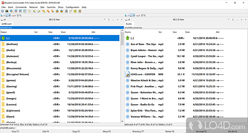 Powerful file management utility that helps you to browse for specific files in two different partitions - Screenshot of Double Commander