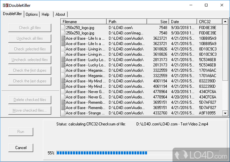 For finding and removing duplicate files - Screenshot of DoubleKiller