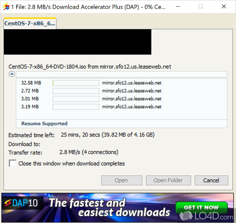 Download Accelerator Plus: FTP Browser - Screenshot of Download Accelerator Plus