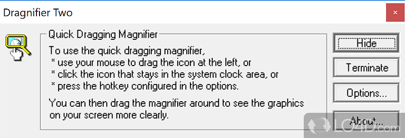 Dragnifier: User interface - Screenshot of Dragnifier