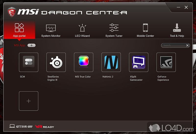 Provides you with detailed information about your system - Screenshot of MSI Dragon Center