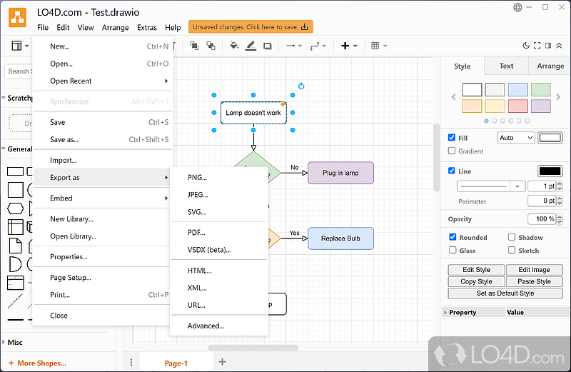 draw.io Desktop: Its feel - Screenshot of draw.io Desktop