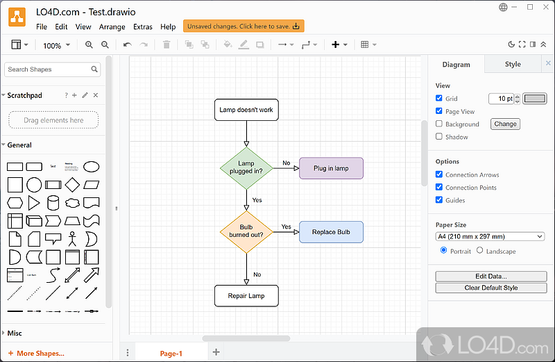 Create diagrams and organize work with this neat app, and do all this in an offline medium for maximum security and comfort - Screenshot of draw.io Desktop