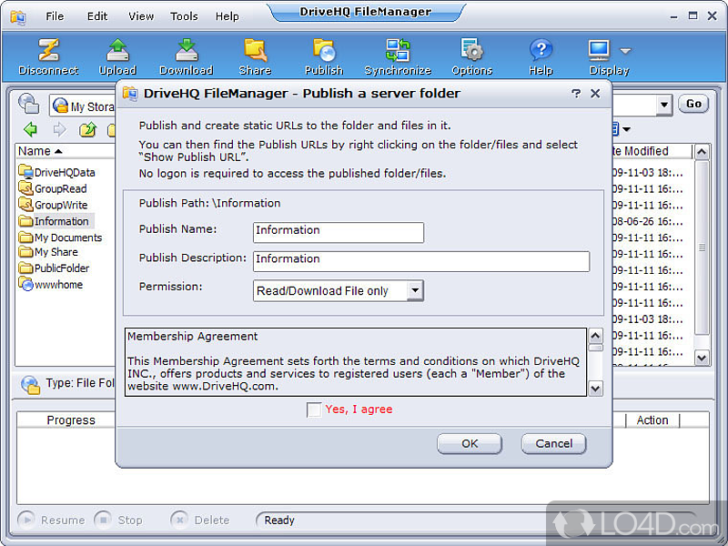 DriveHQ FileManager screenshot
