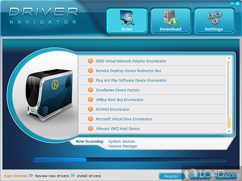 DriverNavigator: User interface - Screenshot of DriverNavigator