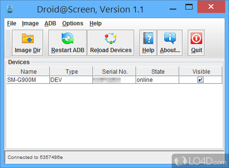 View the screen of an Android tablet or phone on PC - Screenshot of Droid@Screen