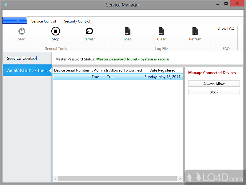 Install the desktop and phone apps prior to syncing data - Screenshot of Droid Sync Manager