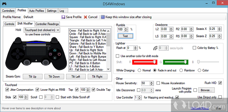 Connect the controller via Bluetooth or USB cable - Screenshot of DS4Windows