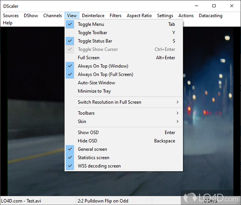 DScaler: User interface - Screenshot of DScaler