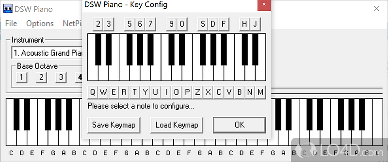 Small and virtual piano player for desktop - Screenshot of DSW Piano