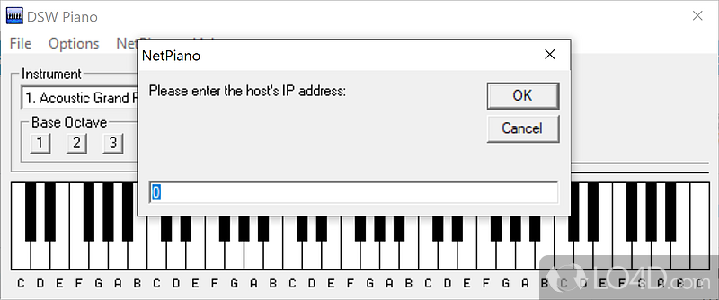DSW Piano: User interface - Screenshot of DSW Piano