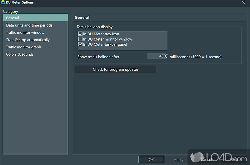 Graphically control transfer velocity - Screenshot of DU Meter