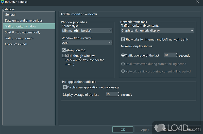 Internet usage monitor for your desktop computer - Screenshot of DU Meter