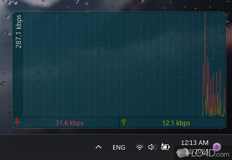 Will monitor the usage of internet bandwidth - Screenshot of DU Meter