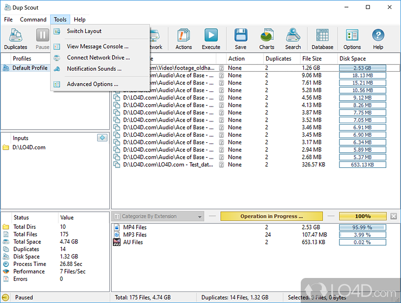 Find and manage duplicate files across drives - Screenshot of Dup Scout