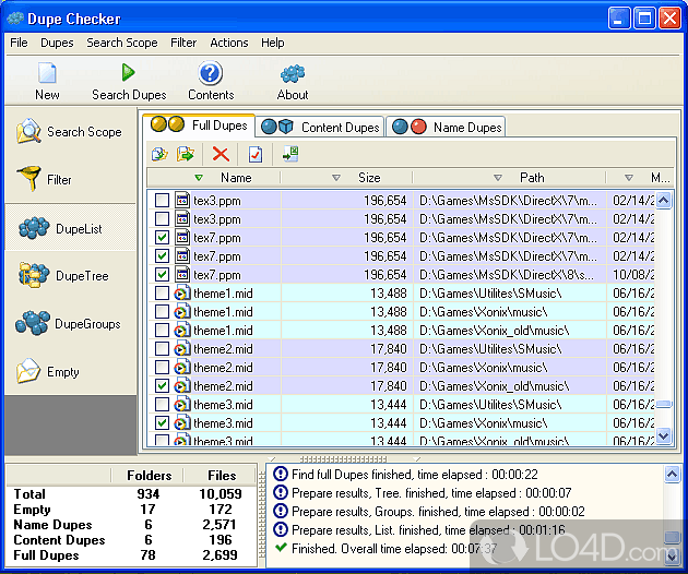 Dupe Checker PRO: User interface - Screenshot of Dupe Checker PRO