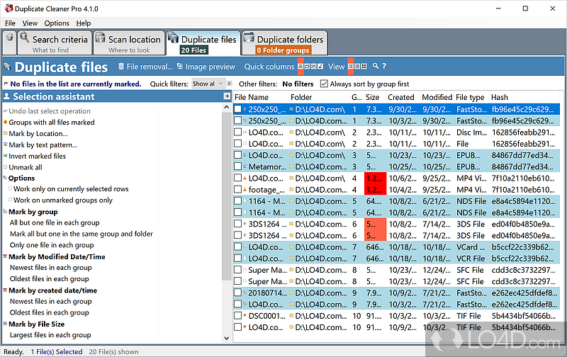 Software solution that use to find and delete duplicate documents or music on hard drive or network - Screenshot of Duplicate Cleaner