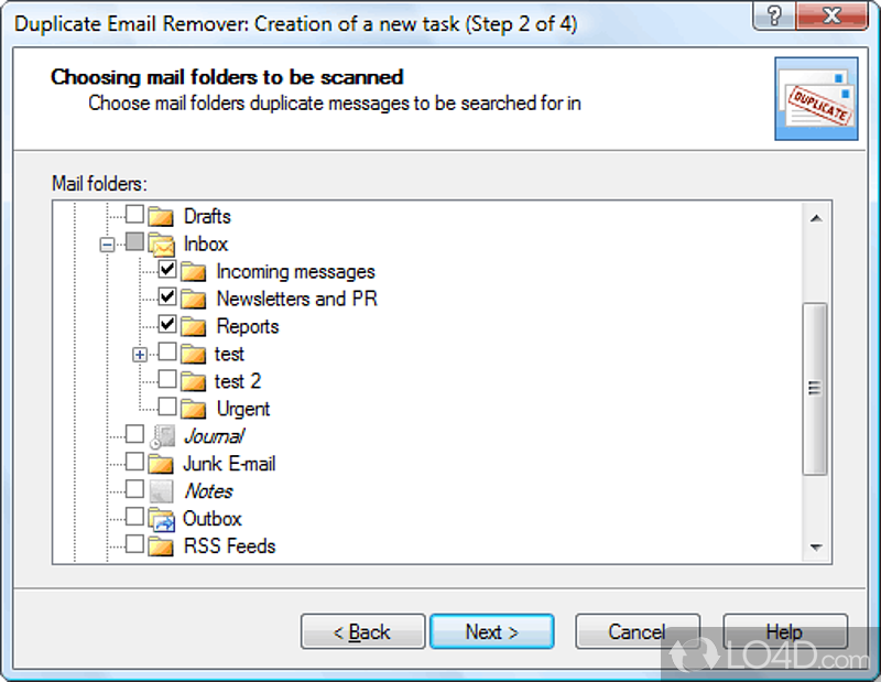 Scan your inbox for duplicate messages - Screenshot of Duplicate Email Remover