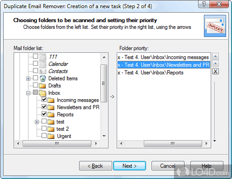 Apply the desired actions on the found duplicates - Screenshot of Duplicate Email Remover