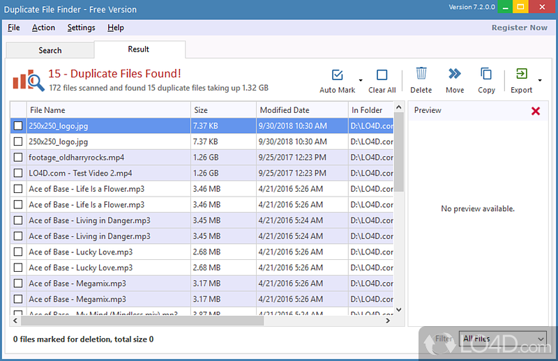Find duplicates for any file type - Screenshot of Duplicate Finder