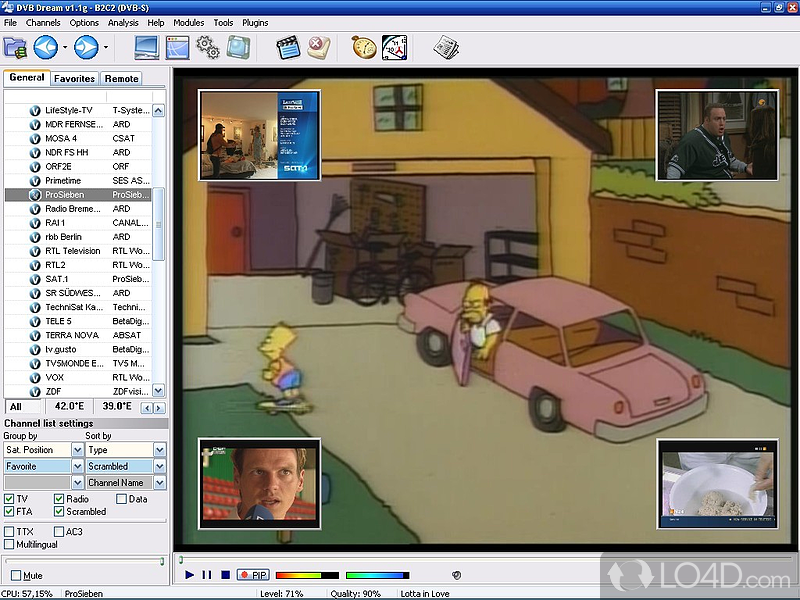 Software to watch TV - Screenshot of DVB Dream