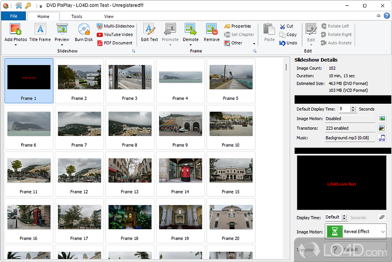 Create high-quality slideshows using own photos, videos - Screenshot of DVD PixPlay