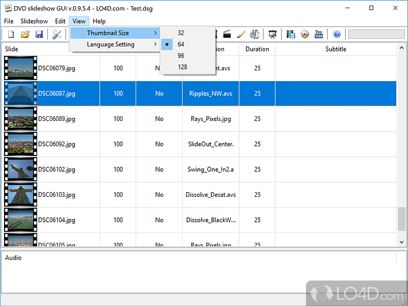DVD Slideshow GUI screenshot