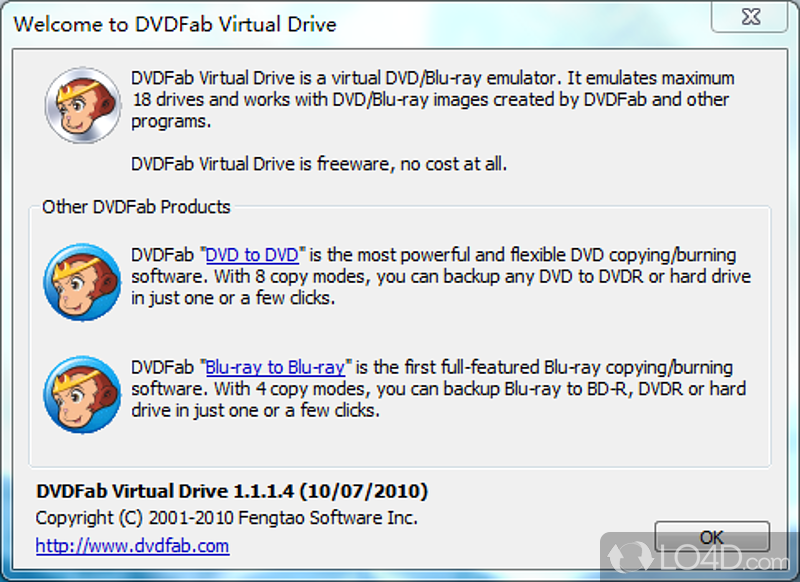 Virtual DVD / Blu-ray emulator - Screenshot of DVDFab Virtual Drive
