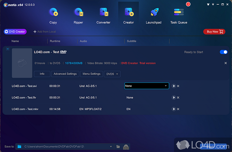 Backup discs, be they DVDs or Blu-ray discs, convert videos in batch mode without compromising on quality, create and rip DVDs - Screenshot of DVDFab Suite