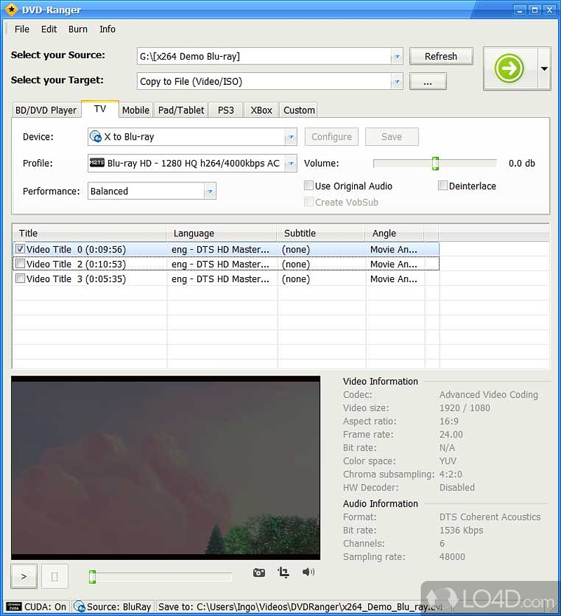 Prepare content for your cloud - Screenshot of DVD-Ranger
