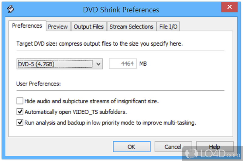 Multiple DVD content operations to perform - Screenshot of DVD Shrink