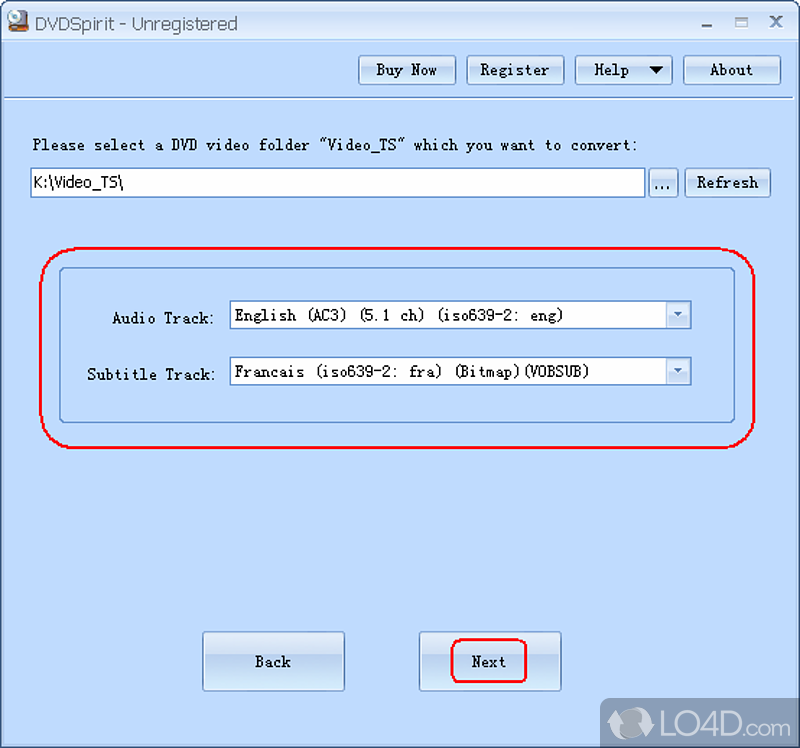 DVDSpirit: User interface - Screenshot of DVDSpirit