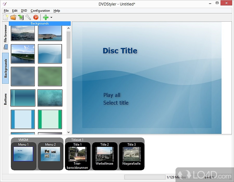 Create personalized menus for your DVDs - Screenshot of DVDStyler
