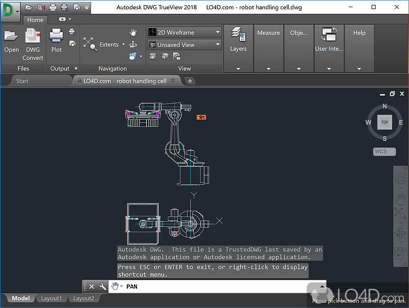 Stand-alone DWG viewer that can open and view AutoCAD drawings - Screenshot of DWG TrueView