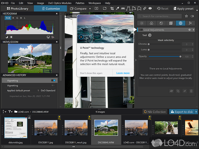 Image editing software - Screenshot of DxO PhotoLab
