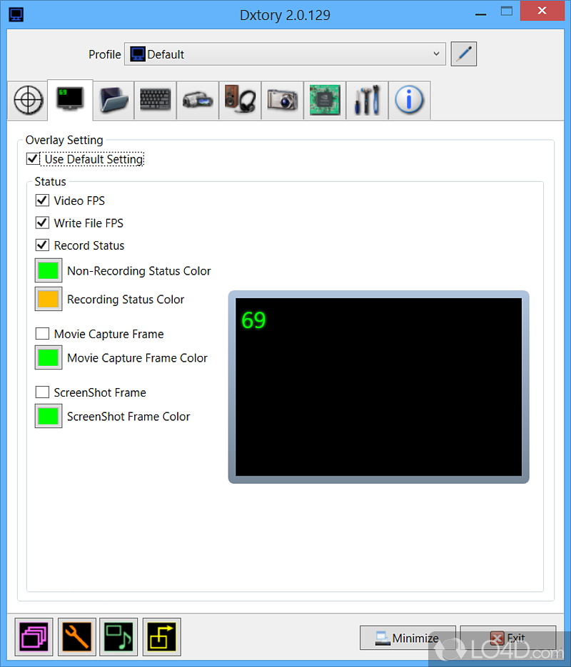 Capture video frames from DirectX and OpenGL programs, and save them to AVI file format - Screenshot of Dxtory