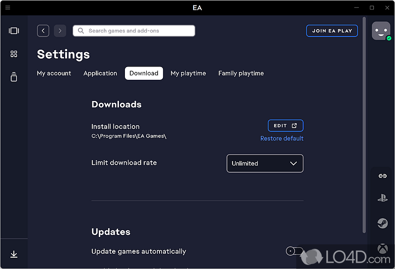 The new-generation game platform of Electronic Arts  - Screenshot of EA App