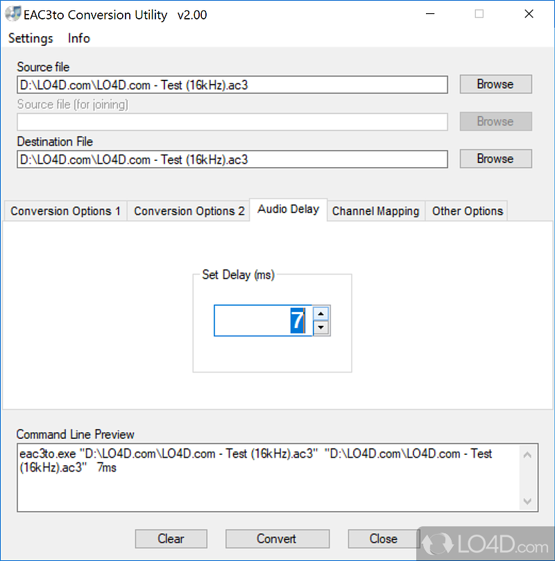 Simple-to-apply command-line parameters - Screenshot of eac3to