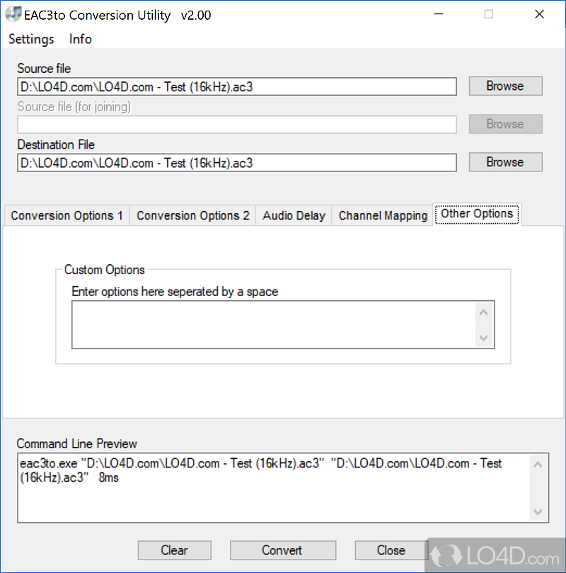 Cobert audio and cut parts from file - Screenshot of eac3to