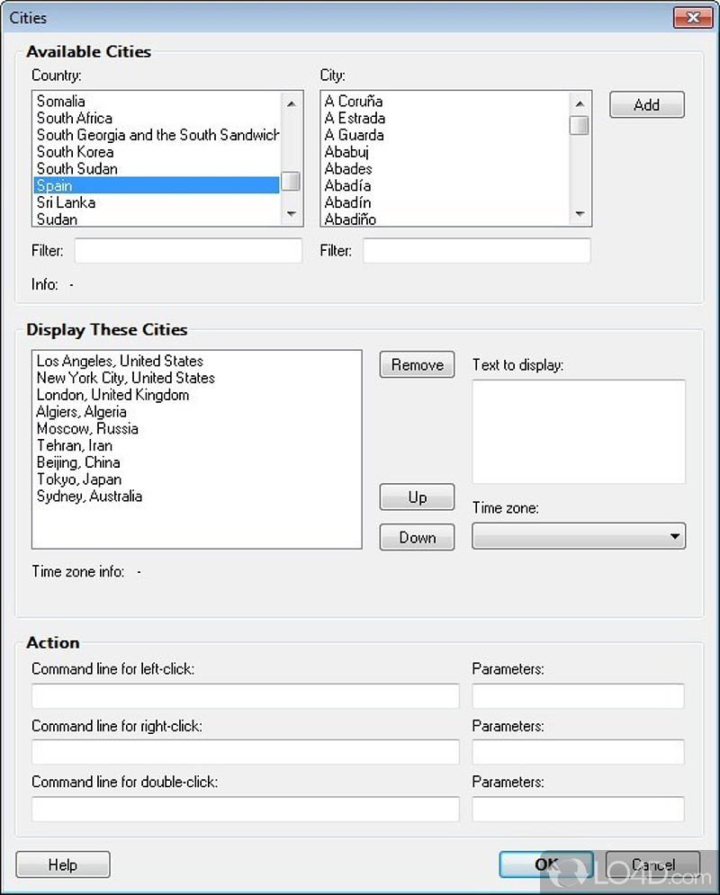 Command-line support - Screenshot of EarthTime